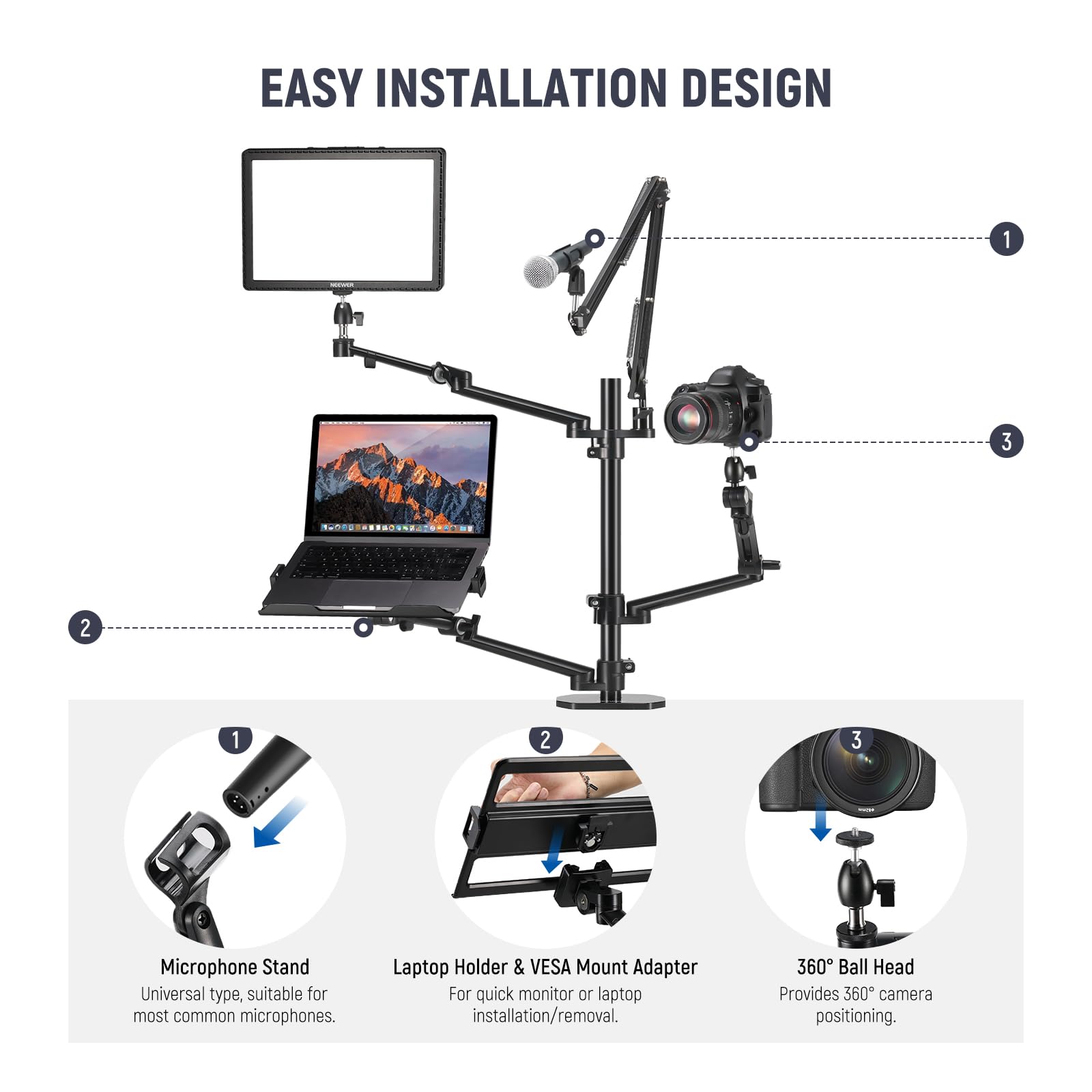 Photography Lighting Rig - Support de caméra aérien NEEWER DS007