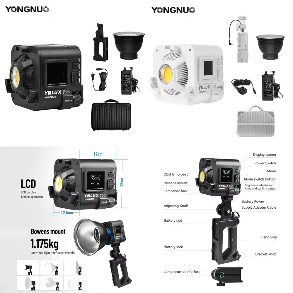 Photography Lighting Handheld - YONGNUO YNLUX100 100W 3200K-5600K Lumière vidéo