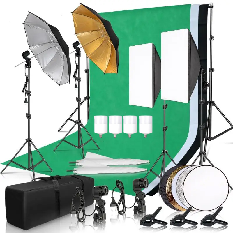 Photography Lighting And Backdrop Kits - Kit d'éclairage de photographie parapluie Photo