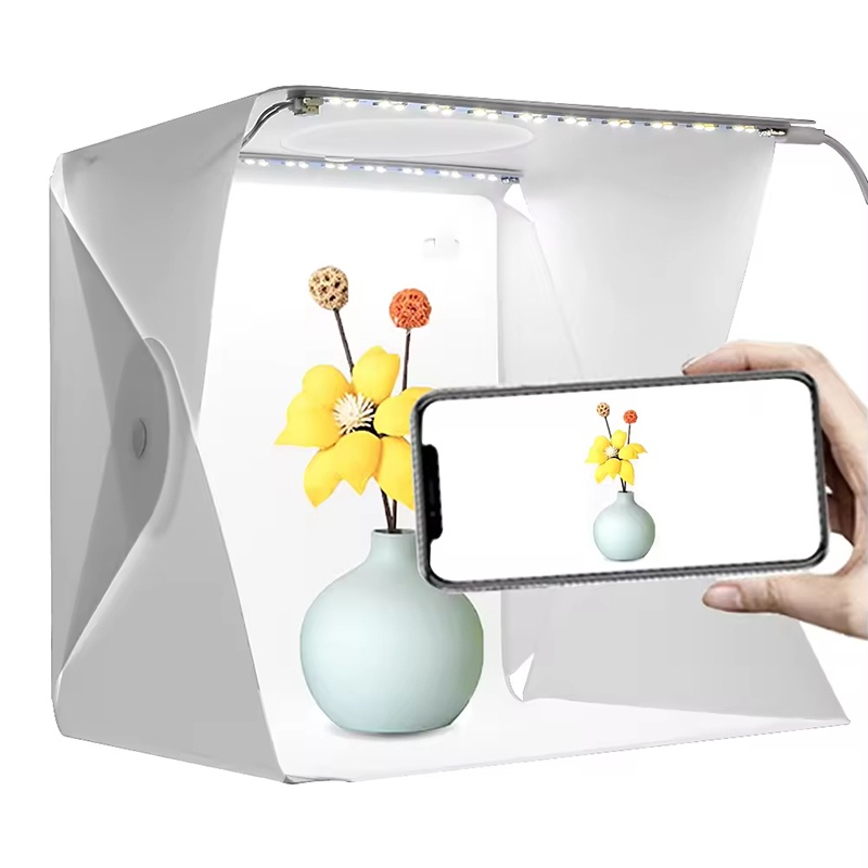 Photography Lighting And Backdrop Kits - Boîte à lumière LED pliable et