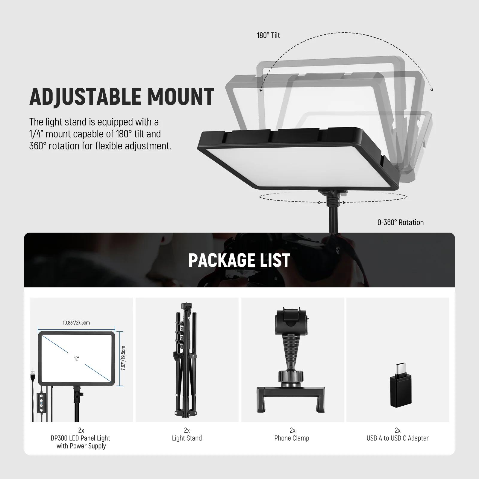 Photography Lighting Basics - NEEWER BASICS Kit d'éclairage de panneau