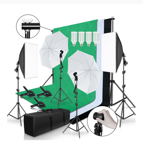 Photography Lighting And Backdrop Kits - Kit de photographie complet Gold Seller