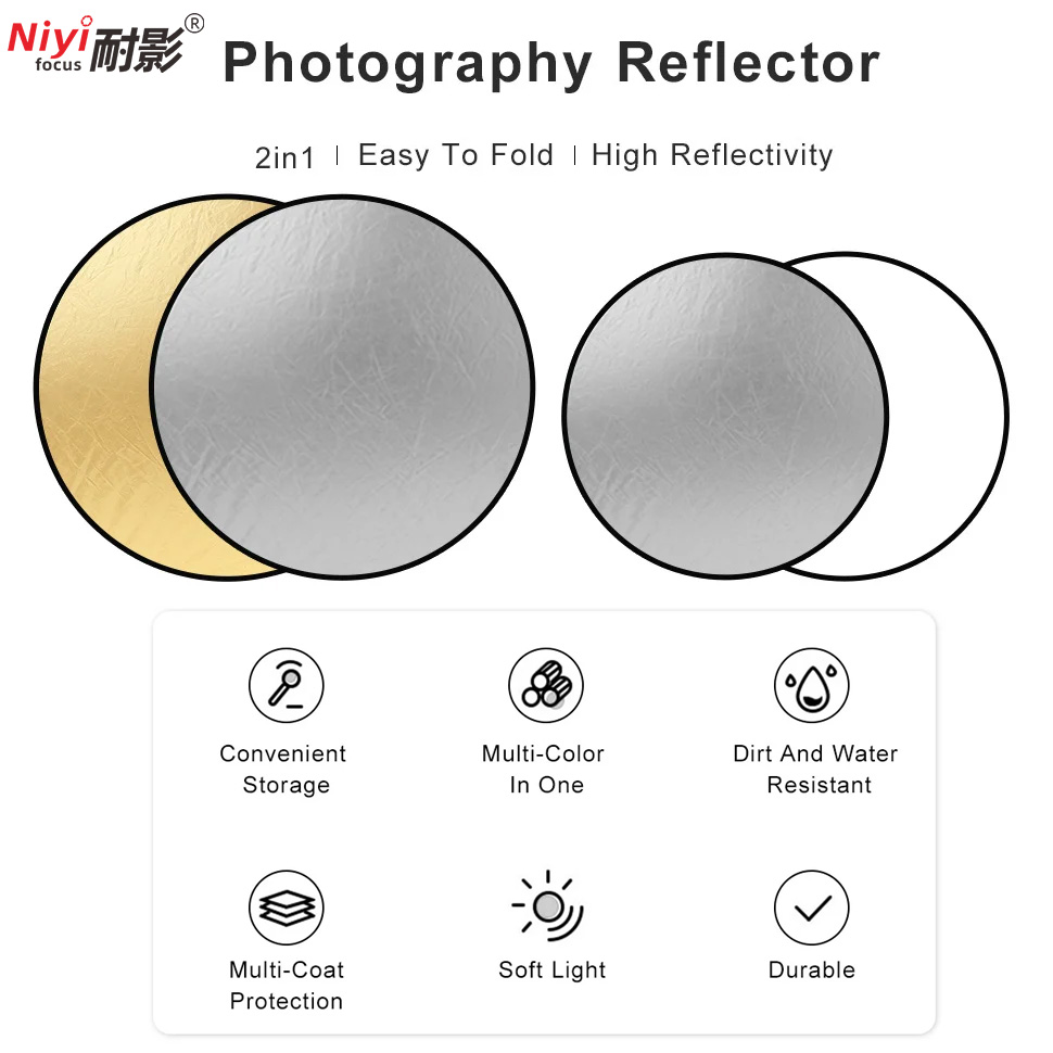 Réflecteur portable rond 2-en- - Photography Lighting Reflector avis et prix