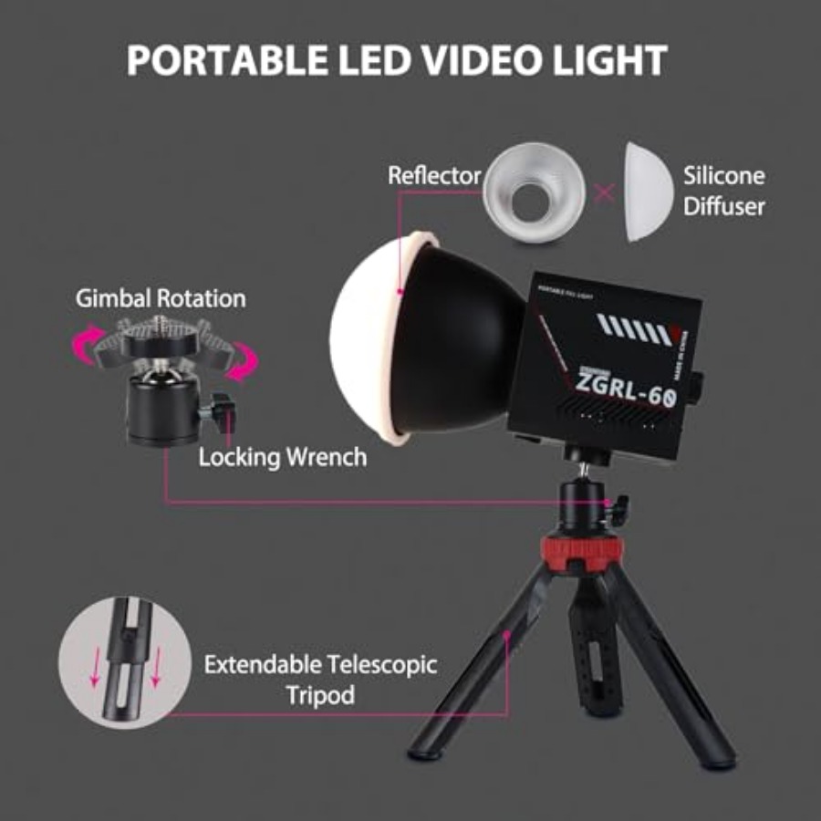 Lampe vidéo LED COB 60W portab - Photography Lighting Handheld avis et prix