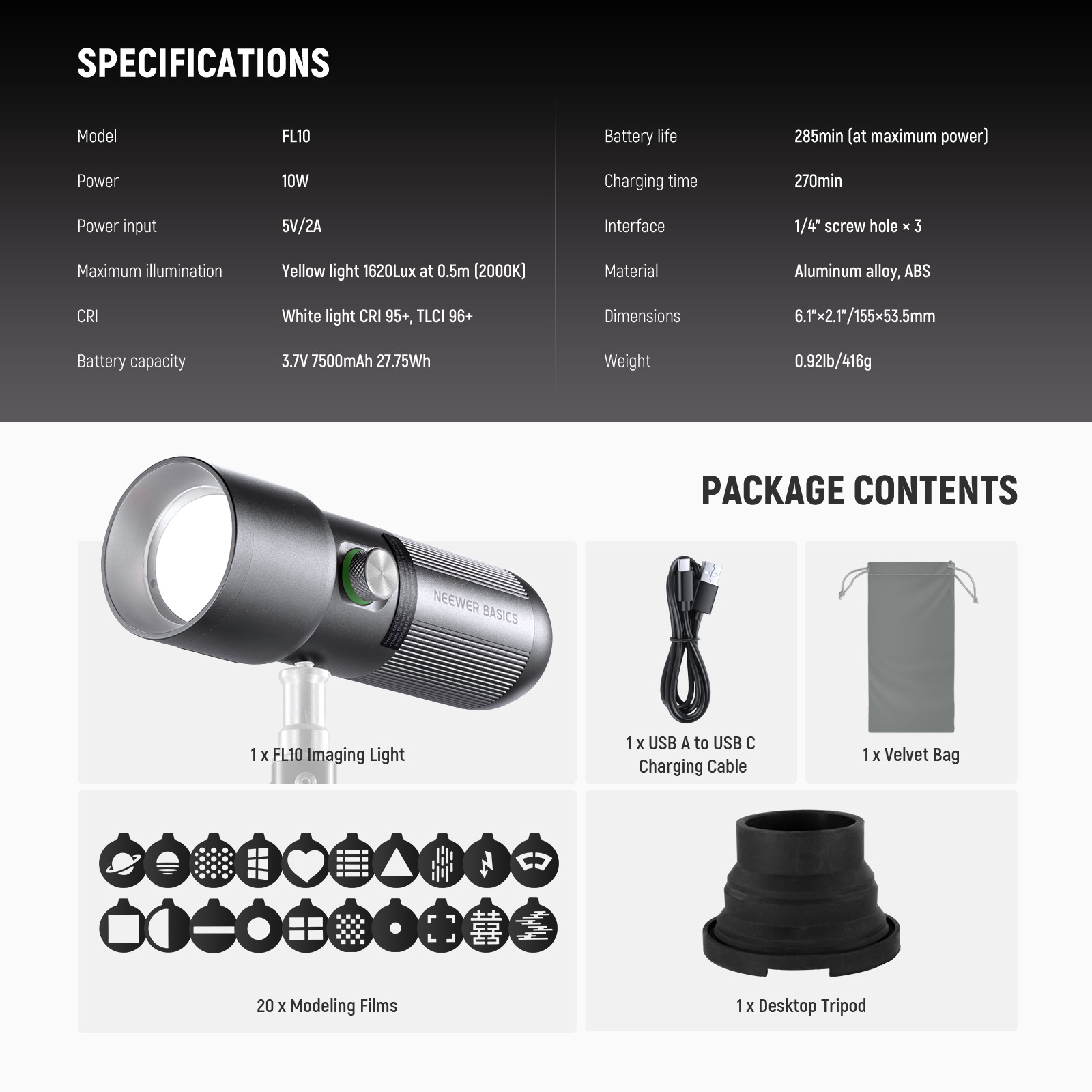 Lampe de photographie LED NEEW - Photography Lighting Basics avis et prix