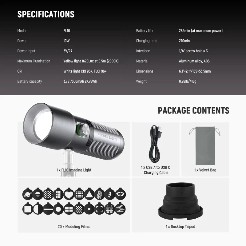Lampe de poche photo RGB BASIC - Photography Lighting Basics avis et prix